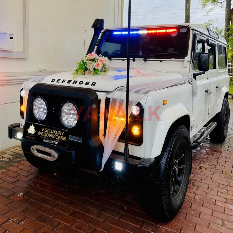 Wedding Car Hires - Defender White with Decorations