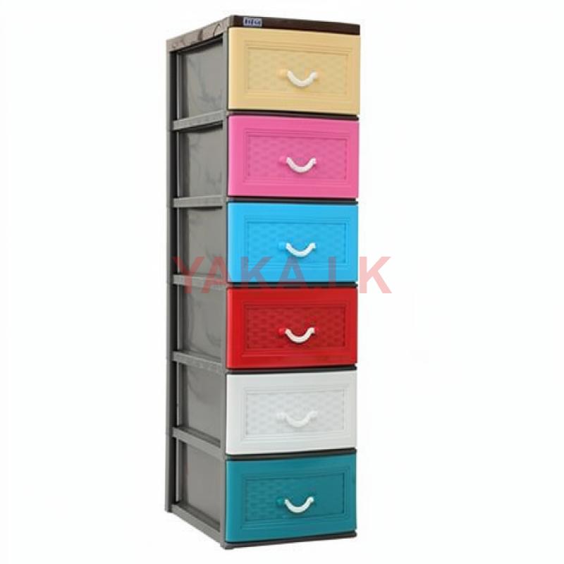 Daxer 6 Drawer Plastic Cupboard -Coloured